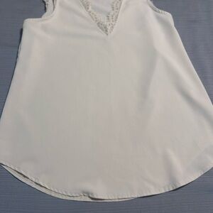 White Lace Trim V-Neck Cami Top